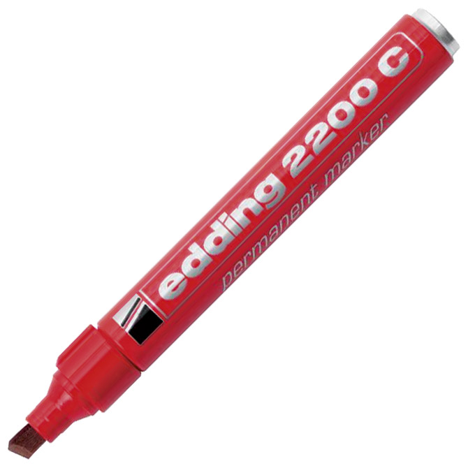 000000528 Marker permanentni 1-5 mm klinasti vrh Edding 2200 C crveni - Slika 1