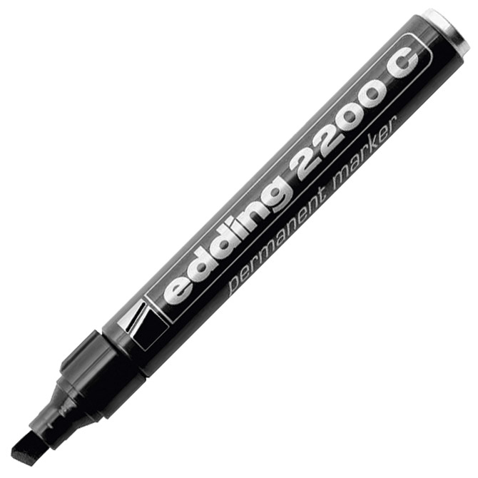 000000530 Marker permanentni 1-5 mm klinasti vrh Edding 2200 C crni - Slika 1