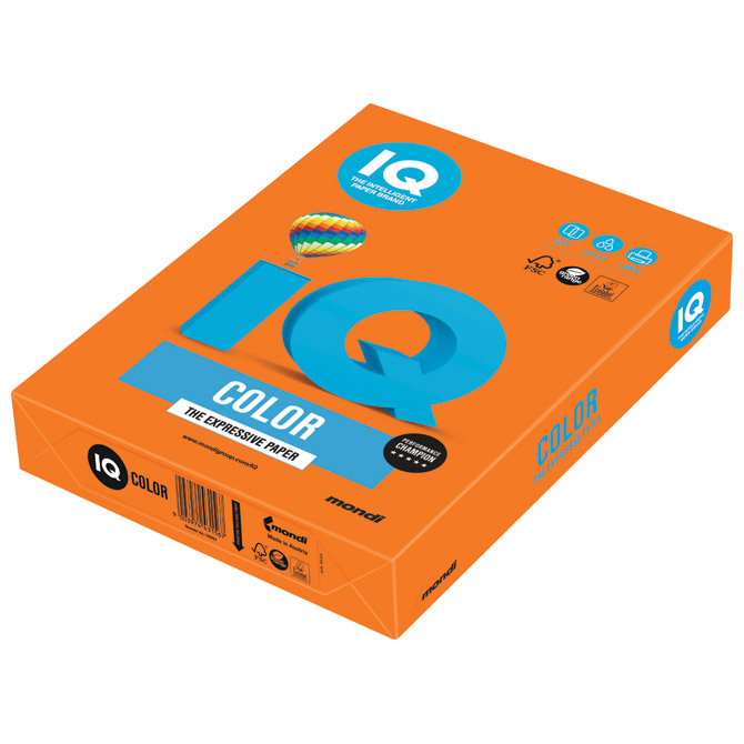 000022854 Papir ILK IQ Intenziv A4 80g pk500 Mondi OR43 narančasti - Image 1