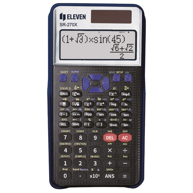 000055740 Kalkulator tehnički 10+2mjesta 417 funkcija Eleven SR-270X crni - Slika 1
