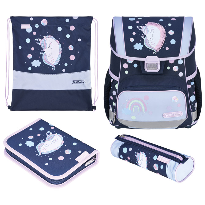 000058490 Torba školska anatomska 4/1 Loop Unicorn Dreams Herlitz 50049004 - Slika 1
